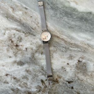 NWT Olivia Burton Busy Bees Midi Dial Rose Gold and Silver Mesh Watch